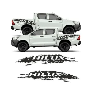 Toyota Hilux Mud Splash Side Graphics / Stickers - Black