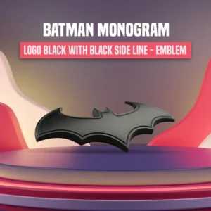 Batman Logo Black With Black Side Line - Emblem | Decal | Monogram | Logo