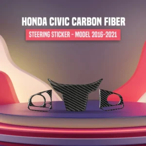 Honda Civic Carbon fiber Steering Sticker - Model 2016-2021