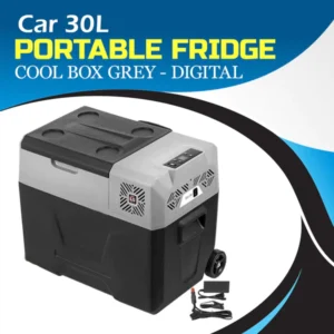 Car 30L Portable Fridge Cool Box Grey - Digital