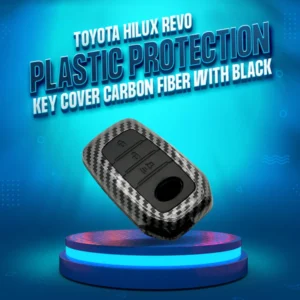 Toyota Hilux Revo Plastic Protection Key Cover Carbon Fiber With Black PVC 3 Buttons - Model 2016-2021