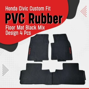 Honda Civic Custom Fit PVC Rubber Floor Mat Black Mix Design 3 Pcs - Model 2016-2023