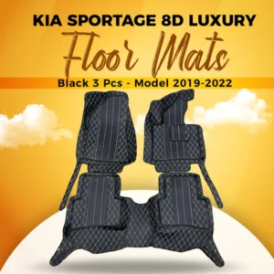 KIA Sportage 8D Luxury Floor Mats Black 3 Pcs - Model 2019-2022