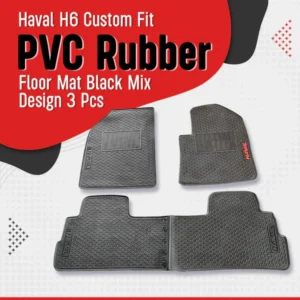 Haval H6 Custom Fit PVC Rubber Floor Mat Black Mix Design 3 Pcs - Model 2021-2022