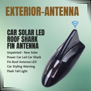 Car Solar LED Roof Shark Fin Antenna - Unpainted - New Solar Power Car Led Car Shark Fin Roof Antenna LED Car Styling Warning Flash Tail Light