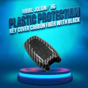 Haval Jolion / H6 Plastic Protection Key Cover Carbon Fiber With Black PVC 4 Buttons - Model 2021-2022
