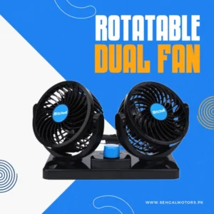 Rotatable Dual Speed Car Electric Fan - Car Double Fan for Dashboard | Universal Dual Fan 12v 2 Speed